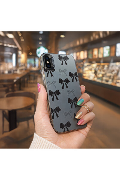 Caseji İphone X-XS Uyumlu Fiyonk Baskı Desen Darbe Emici Telefon Kılıfı MK01A