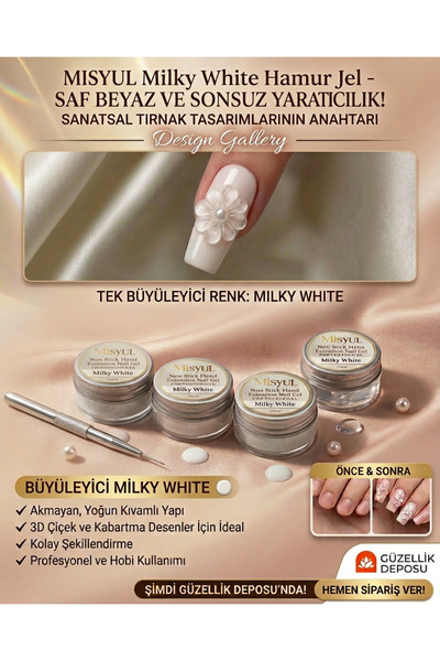 Güzellik Deposu Hamur Jel -Protez Tırnak Kolay Şekillenen 3 Boyutlu Çiçek Ve ...