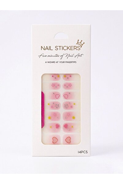 Nail Art Sticker Seti- Kendinden Yapışkanlı 14 Parça ve Mini Törpü Hediyeli