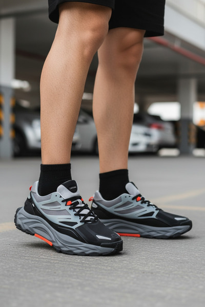 Lufian LF-1094 Ανδρικά μαύρα casual αθλητικά παπούτσια