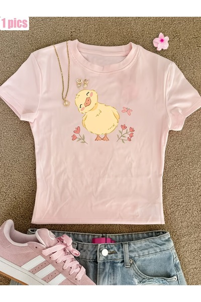 Toum Μπλούζα Κροπ με Ζώνη, Χαριτωμένο Κοριτσίστικο Στυλ