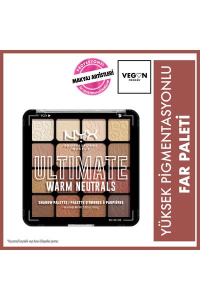 NYX Ultimate Shadow Palette Warm Neutrals Göz Farı Paleti