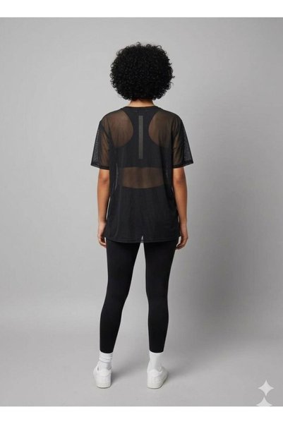 NoVibe Women's Transparent Elastane Tulle T-Shirt