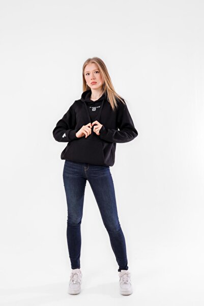 Texit Νο:6 Μαύρο Unisex Φούτερ με κουκούλα