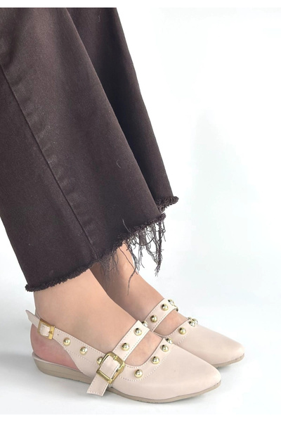 Alfanora Jorwi Beige Leather Ballerina Shoes