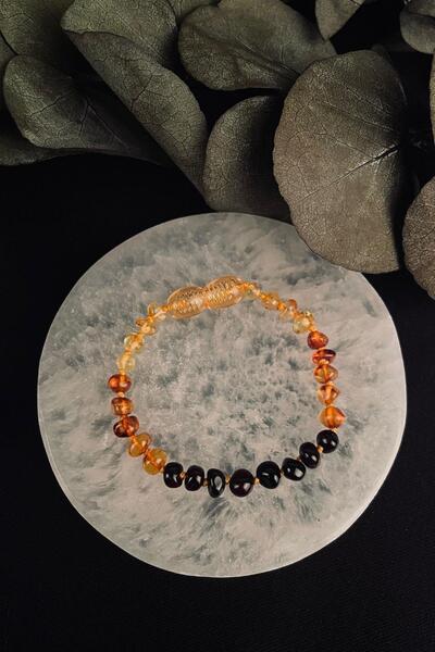 Moonlight Center Bebekler için Kehribar Doğal Taş Bileklik