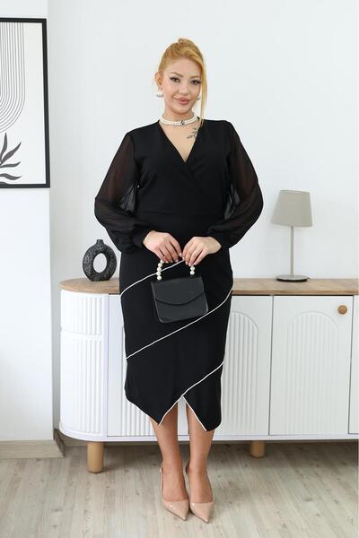 Siyezen Φόρεμα βραδινό από τούλι με στρας και λουράκια στα μανίκια, σε μεγάλο...