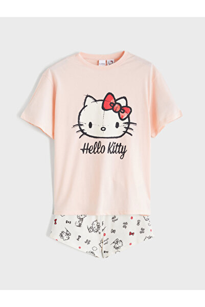 LC Waikiki Set de pijamale scurte pentru fete, cu imprimeu Hello Kitty