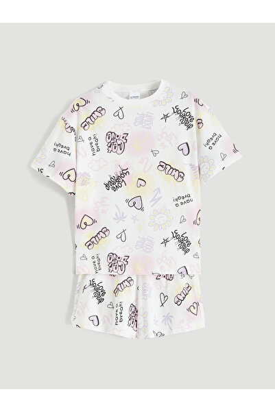 LC Waikiki Set de pijamale scurte imprimate pentru fete