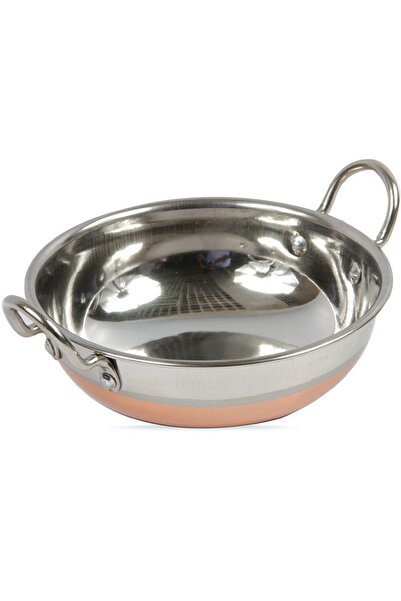Chefline Stainless Steel Kadai With Copper Bottom, 9 inches