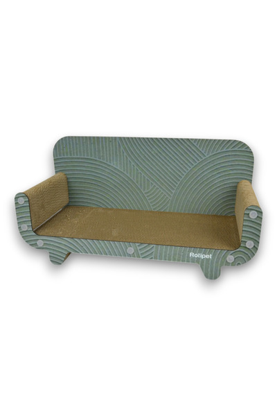 Rotipet Karton Kedi Tırmalama Desenli Koltuk Yeşil Desenli 59x30x25cm