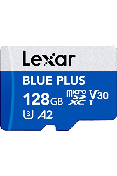Lexar بطاقة ذاكرة مايكرو إس دي بلو بلس بسعة 128 جيجابايت UHS-I مع محول SD، سر...