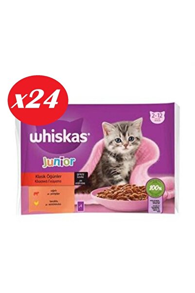 Whiskas Junior Yavru Kedi Sığırlı Tavuklu 4X85 Gr Set 24'lü