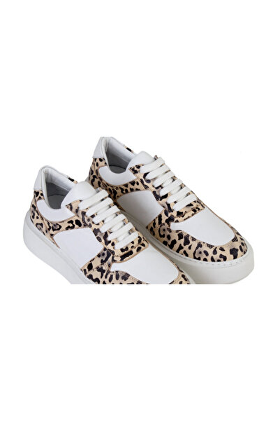ANNASIA SHOES Pantofi sport NINA - Piele albă/Imprimeu animal
