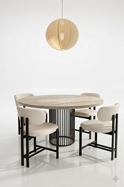 EDMONDA EV AKSESUAR LİZA MUTFAK MASASI TAKIMI YEMEK ODASI TAKIMI 100 CM MASA ...