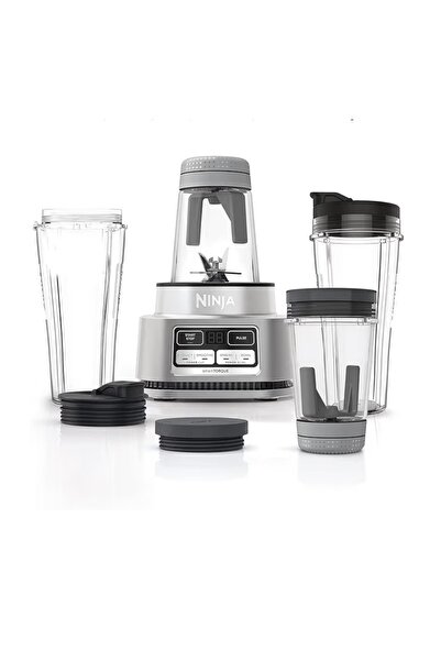 NINJA CB102ME Nutri Blender 2-in-1 1100W Smoothie Maker with Cups & Bowl Silver