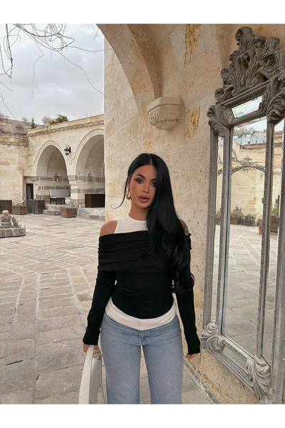 kırmızı butiks Μαύρο Σετ Διπλό Μπαντί Φράουλα