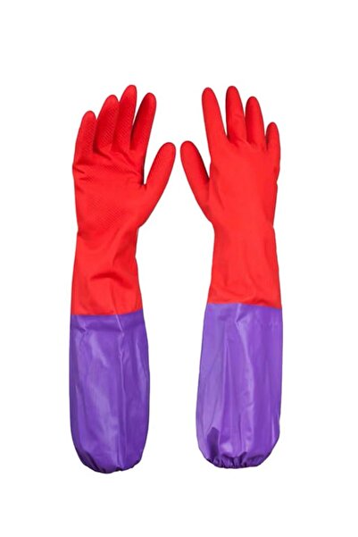 QiaoKai Long-Sleeved Latex Gloves Waterproof Purple / Red 50Ø³Ù†Øªùšù…Øªø±
