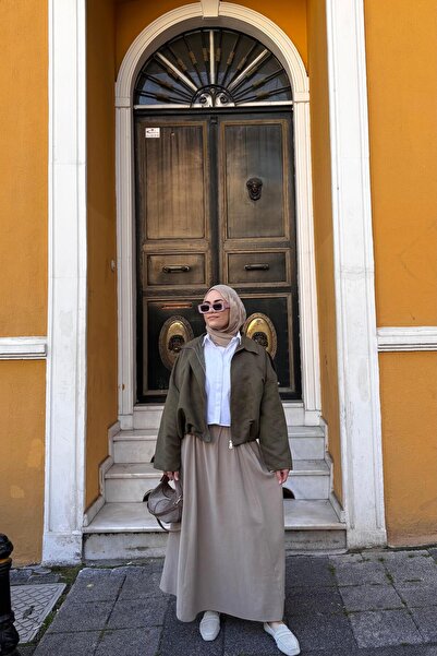 JESSE STORY Fusta de damă Tensel bej Fusta model Z.ra JS-251020 100% bumbac