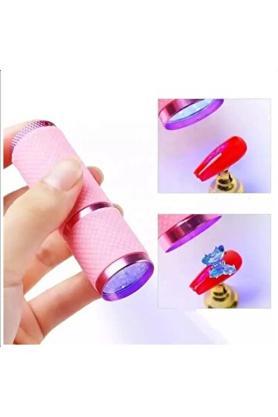 Marka Pilli Mini Uv Led Lamba Tırnak Kurutucu Led Lamba Pembe