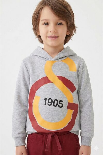 Galatasaray Original Licensed Big Logo Gray Kids Sweatshirt