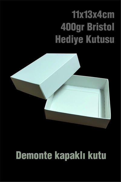 Örün Matbaa 10 Adet 11x13x4cm Beyaz Hediyelik Karton Kutu Yılbaşı'na Sevgiliye Takı Kutusu Demonte Sevk