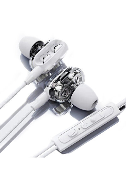 Tiegem Çift Sürücülü Mikrofonlu Kulaklık Hi-Fi Ses Kaliteli Çift Hoparlör ve ...