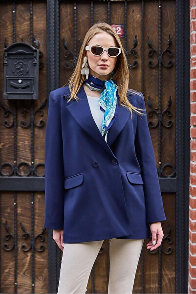 Raneel Kazançlı Alışveriş Women's Oversize Sporty and Stylish Single Button J...