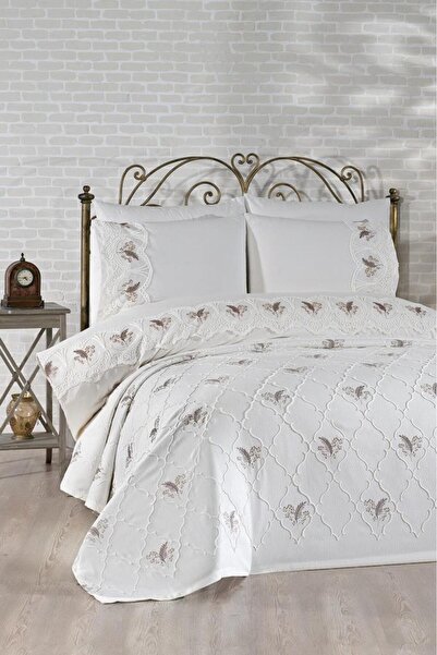 Çeyiz Diyarı طقم عروس من الشانيل المطرز من أرتميس 7 قطع باللون البيج