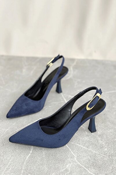 GOFFSHOES Γυναικεία παπούτσια Ovis με μυτερό τακούνι - Μπλε ναυτικό-Σουέντ