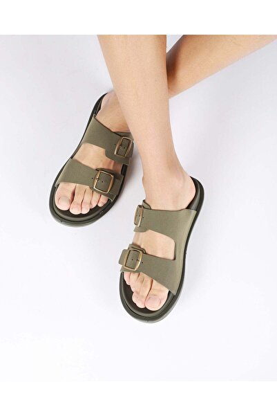 Chirpy Ανδρικές καλοκαιρινές παντόφλες με διπλή πόρπη - MAVRO