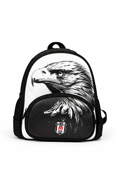 Beşiktaş Lisanslı Karakartal Anaokulu Çantası - Su İtici Kumaşlı Küçük Boy Kr...