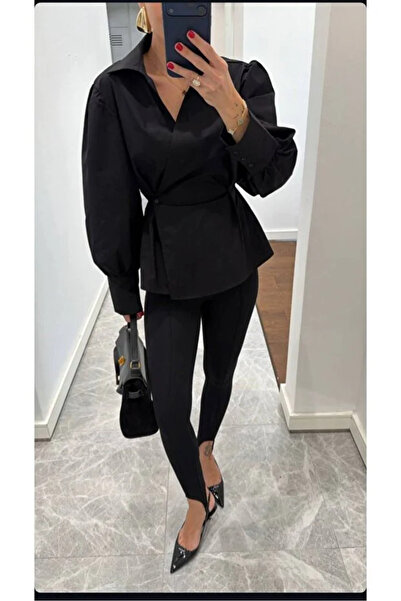 ÇEÇİM Γυναικείο πουκάμισο με διπλό γιακά και μονό κουμπί στο πλάι, με μανίκια...