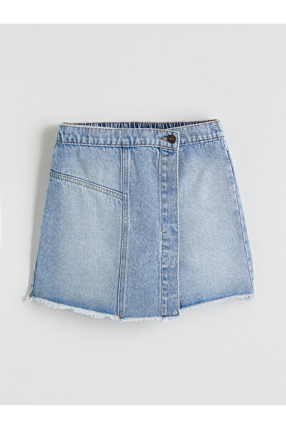 LC Waikiki Fustă-pantalon din denim pentru fete cu talie elastică