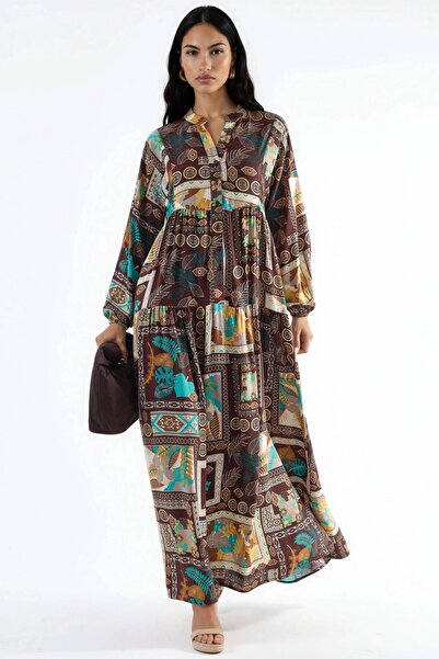 Hiccup Φόρεμα μάξι με σχέδιο σε λαιμόκοψη V