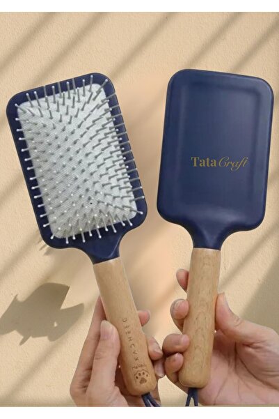 TATA CRAFT Ahşap Saplı İthal Saç Fırçası Saç Açıcı Şekillendirici Solıd Wood ...