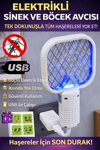 xolo USB Sabit Mini Sinek Öldürücü LED Işıklı Haşere Kovucu Priz Tipi Sivrisi...