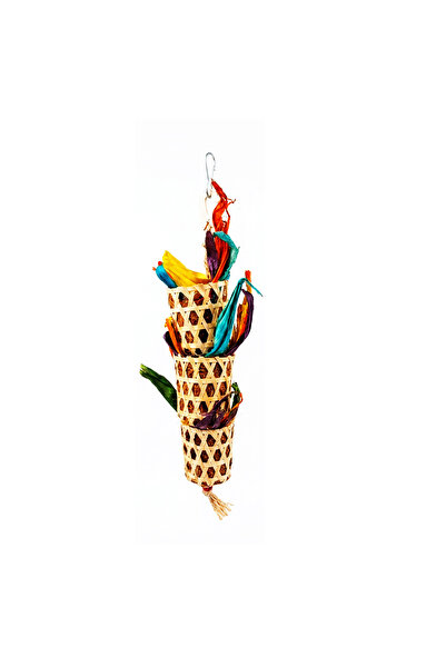 Coollapet 40cm Bamboo Bird Toys Handmade Foraging and Foraging Toys for Parro...