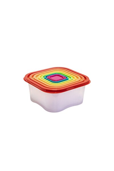 sterk Set of 7 rainbow food containers with plastic lids, brand