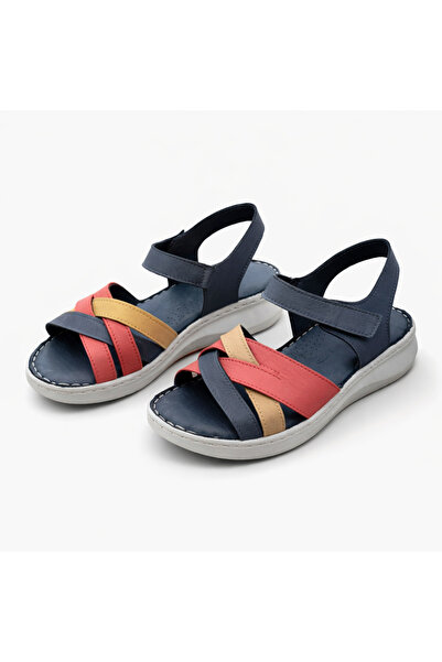 PATRON SHOES صنادل نسائية مريحة للاستخدام اليومي مزودة بشريط فيلكرو لتقويم ال...