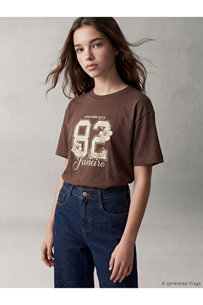 LC Waikiki Crew Neck Printed Girl's T-Shirt