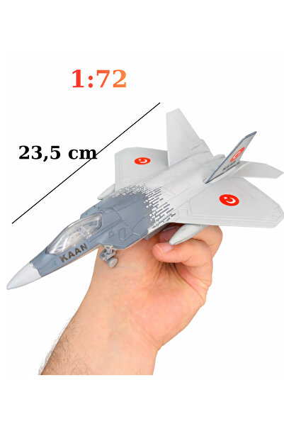 LRS STORE 1:72 METAL KAAN Savaş Uçağı – Sesli Işıklı Çek Bırak Oyuncak | Gerçekçi Model Jet Uçak