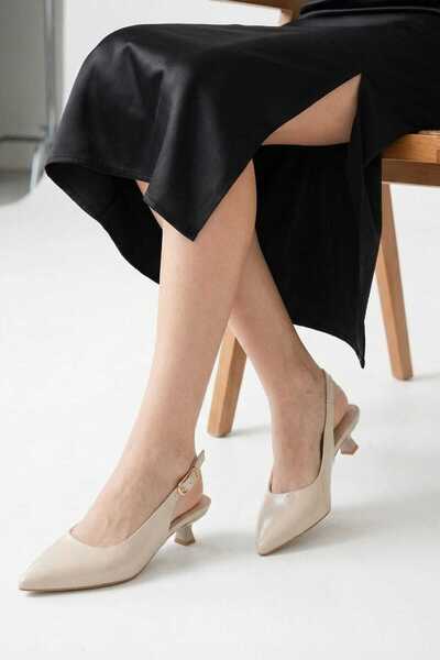 werfen Γυναικεία παπούτσια με κοντό τακούνι, ανοιχτή πλάτη, γυαλιστερά, με αγ...