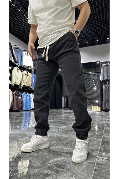 Lastikli Kot Jogger Siyah