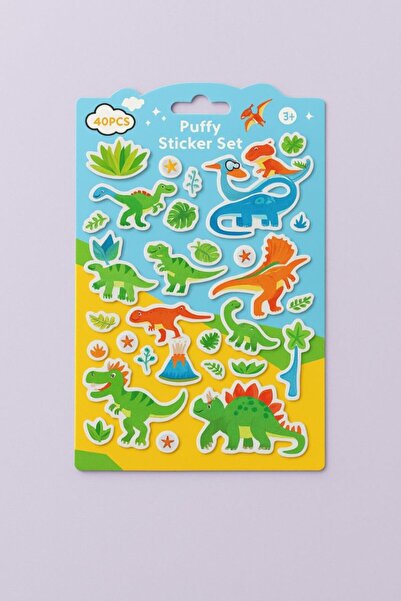Midi Set of Raised Dinosaur Stickers (40 Pieces)