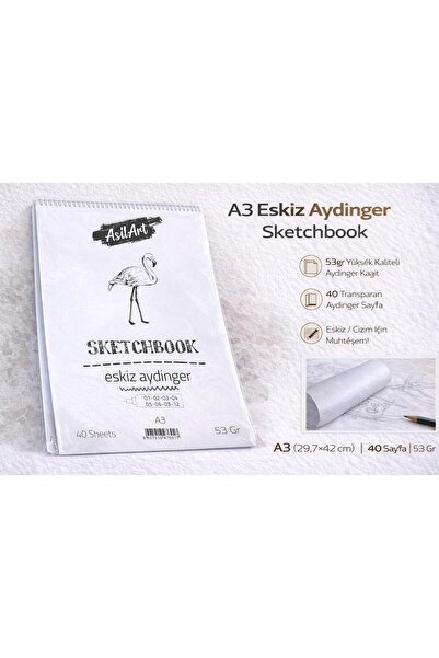 Artdesign Üstten Spiralli 90 Gr A3 Sketch Pad Aydinger 40 Yaprak Defter