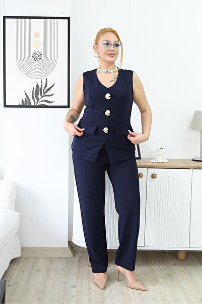 Siyezen Σετ Κομψών Ενδυμάτων Μεγάλου Μεγέθους με Χρυσά Αξεσουάρ και Διακοσμητ...