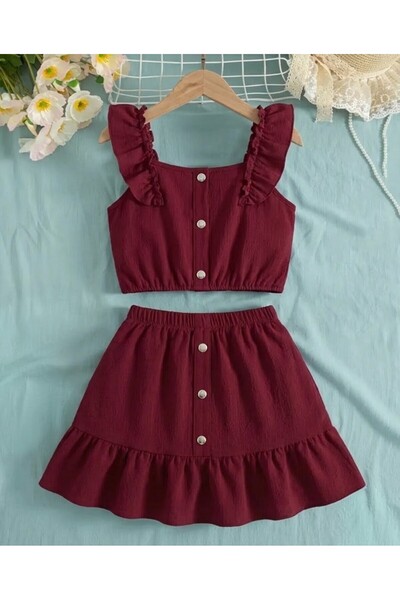 shop Girl's 2-Piece Combination Woven Summer Outfit