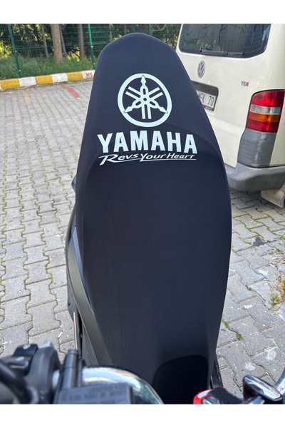 Utku Giyim XMAX UYUMLU YAMAHA LOGOLU LİKRALI MOTOSİKLET SELE KILIFI SİYAH RENK