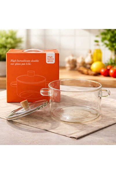 Generic Κατσαρόλα από βοριοπυριτικό γυαλί κορυφαίας ποιότητας 1,8 λίτρα, ανθε...